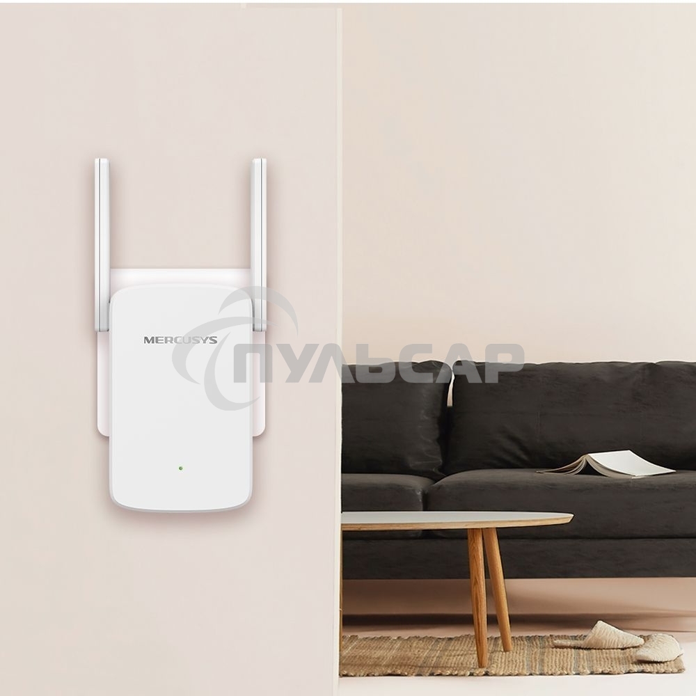 Усилитель сигнала Mercusys ME30 AC1200 Wi-Fi Range Extender, 300 Mbps at 2.4 GHz + 867 Mbps at 5 GHz, 1 x 10/100 LAN, 2× Fixed External Antennas, Wall Plugged, WPS/Reset Button, Signal Indicator, Range Extender/Access Point mode, Adaptive Path Selection