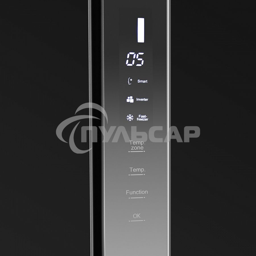 Холодильник Maunfeld MFF177NFB черный глянц. двухкамерный 263/170л морозилка сбоку, No Frost, Side by Side