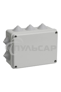 Коробка КМ41242 распаячная Iek UKO10-150-110-070-K41-55 для о/п 150х110х70 мм IP55 (RAL7035, 10 гермовводов)
