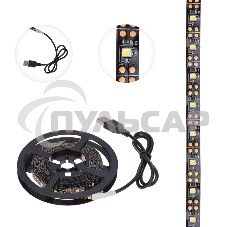 Лента светодиодная с USB-коннектором 5 В IP23 SMD 2835 60 LED/м 3 м теплый белый (2700 K) LAMPER