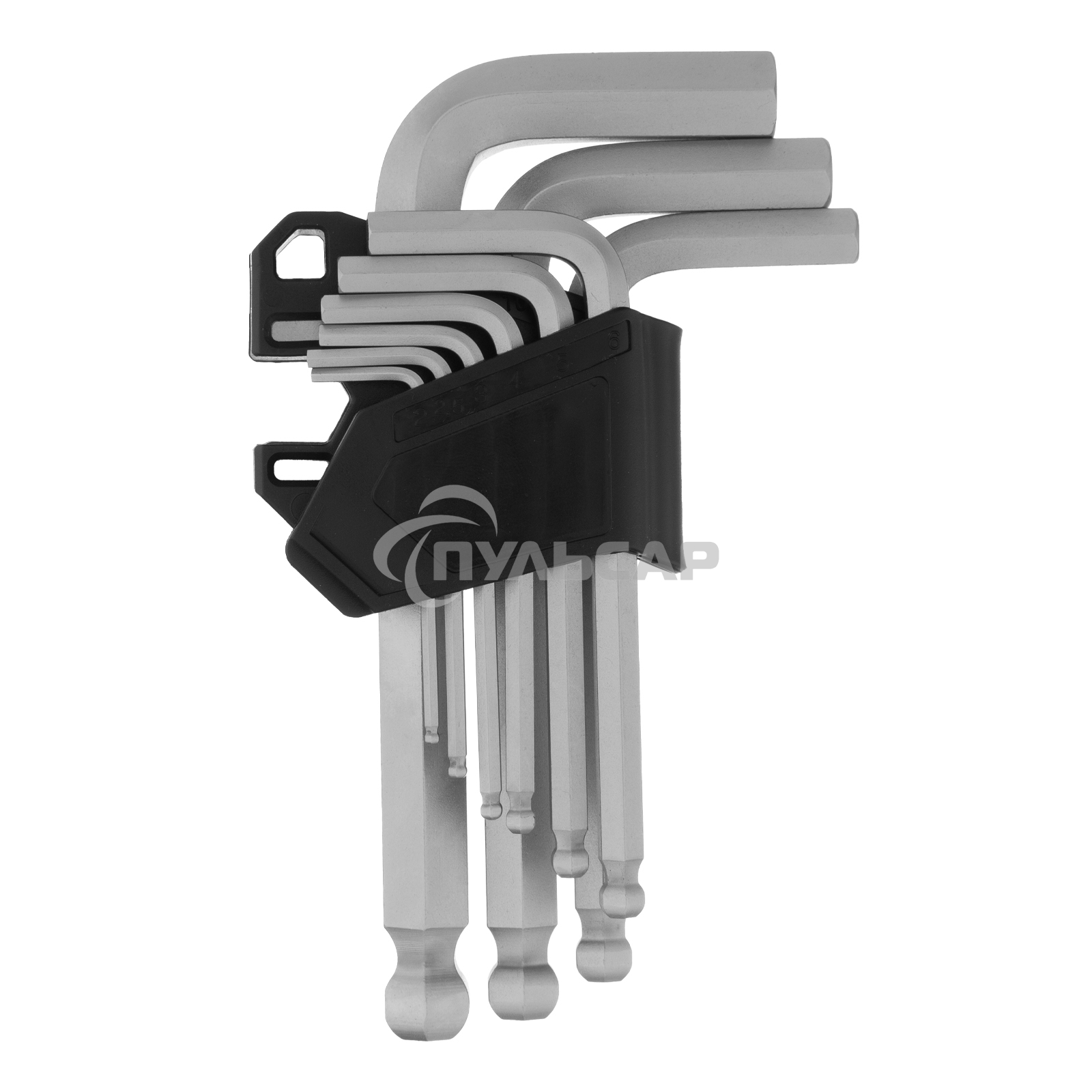 Набор ключей имбусовых Сибртех HEX, 2-12 мм, CrV, 9 шт., с шаром