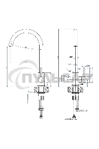 Кухонный смеситель GranFest Quarz GF-Z-5420, U-образный, кран под фильтрованную воду, песочный