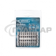 Набор бит GROSS 11217двухстор. ph2-pz2х45мм сталь s2 10шт