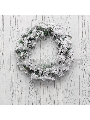 Заснеженный еловый венок Neon-night Ø 30 см, ПВХ