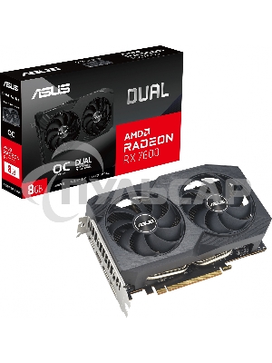 Видеокарта ASUS DUAL-RX7600-O8G-V2 RX7600,8Gb GDDR6 HDMI, 3*DP