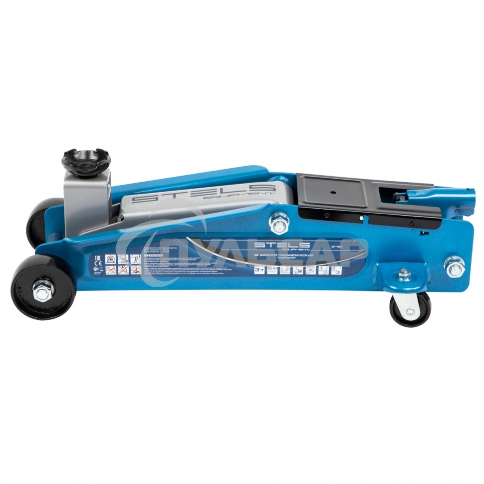 Домкрат гидравлический подкатной, высокий подъем, 3т SUV, 190-535 мм, в кейсе Stels