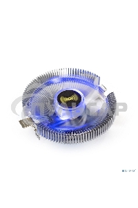 Кулер для процессора ExeGate Wizard EE91-PWM.BLUE серебристый, 90 мм, алюминий, 2400 об/мин, 24 дБ, 4 pin, 75 Вт, 50 мм