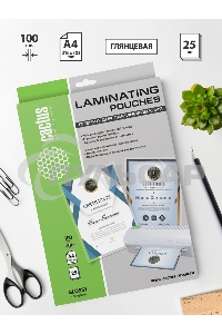 Пленка для ламинирования Cactus 100мкм A4 (25шт) глянцевая 216x303мм CS-LPGA410025