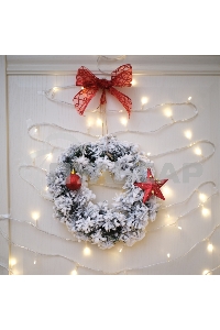 Заснеженный еловый венок Neon-night Ø 30 см, ПВХ