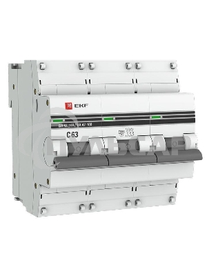 Выключатель автоматический EKF mcb47100-3-63C-pro 3P 63А (C) 10kA ВА 47-100 EKF PROxima