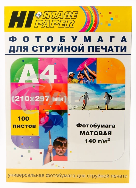 Фотобумага матовая односторонняя (Hi-image paper) A4, 140 г/м, 100 л.
