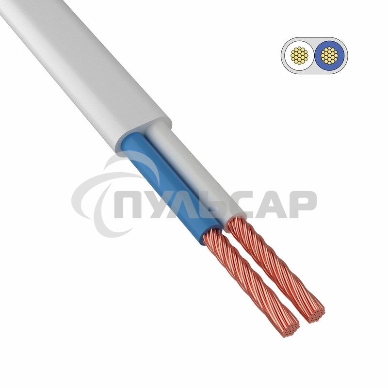 Провод ШВВП 2х0,5 мм² 300 м белый ГОСТ 7399-97