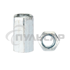 Гайка для шпильки KRANZ удлиненная М6, 1.0х10х18, короб (20 шт./уп.)