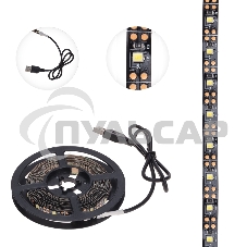 Лента светодиодная с USB-коннектором 5 В, IP23, SMD 2835, 60 LED/м 3 м белый (6500 K) LAMPER