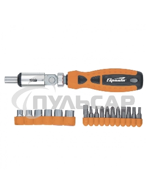 Отвертка SPARTA 115545 реверсивная с шарниром биты торцевые головки 18шт.