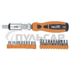 Отвертка SPARTA 115545 реверсивная с шарниром биты торцевые головки 18шт. Отвертка SPARTA 115545 реверсивная с шарниром биты торцевые головки 18шт.