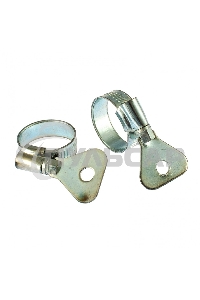 Хомуты металлические, червячные 16-25 мм, ширина 10 мм, W1, с метал. ключом, 2 шт. Сибртех