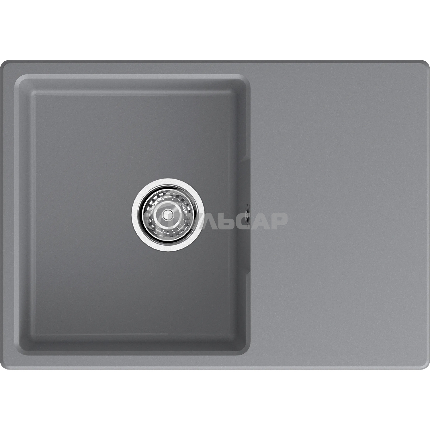 Мойка GranFest Urban 668L темно-серый 1-чаша+крыло 680*490мм, монтаж: врезной, материал: кварц