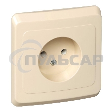 Розетка 1-м СП Этюд 16А IP20 без заземл. крем. SchE PC16-001K