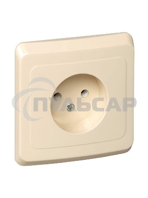 Розетка 1-м СП Этюд 16А IP20 без заземл. крем. SchE PC16-001K