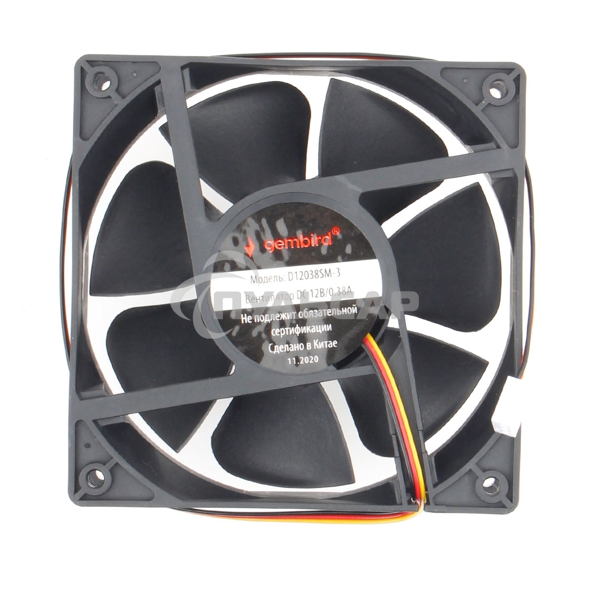 Вентилятор для корпуса Gembird 18661 черный, 120 мм, 2500 об/мин, 38.65 дБ, 3 pin