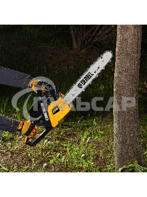 Пила цепная бензиновая Denzel DGS-5218, шина 45 см, 52см3, 3,5 л.с., шаг 0,325, паз 1,5 мм,