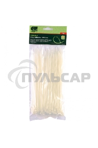 Хомуты СИБРТЕХ,200x3,6 мм,пластмассовые,белые,100 шт. 45527