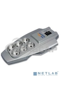 Сетевой фильтр Pilot X-Pro 1.8м (6 розеток) серый (коробка)