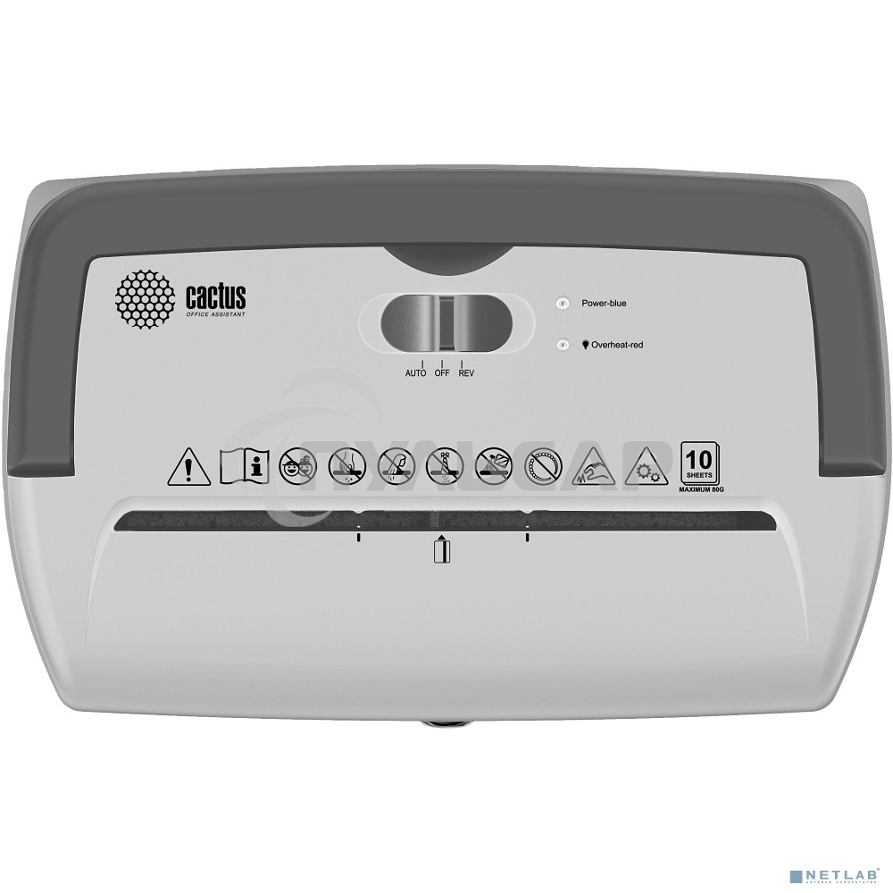 Шредер Cactus CS-SH-C5 белый (секр.P-4) фрагменты 10лист. 21лтр. скрепки скобы пл.карты