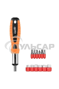 Отвертка реверсивная, биты, головки торцевые, 14шт., Sparta