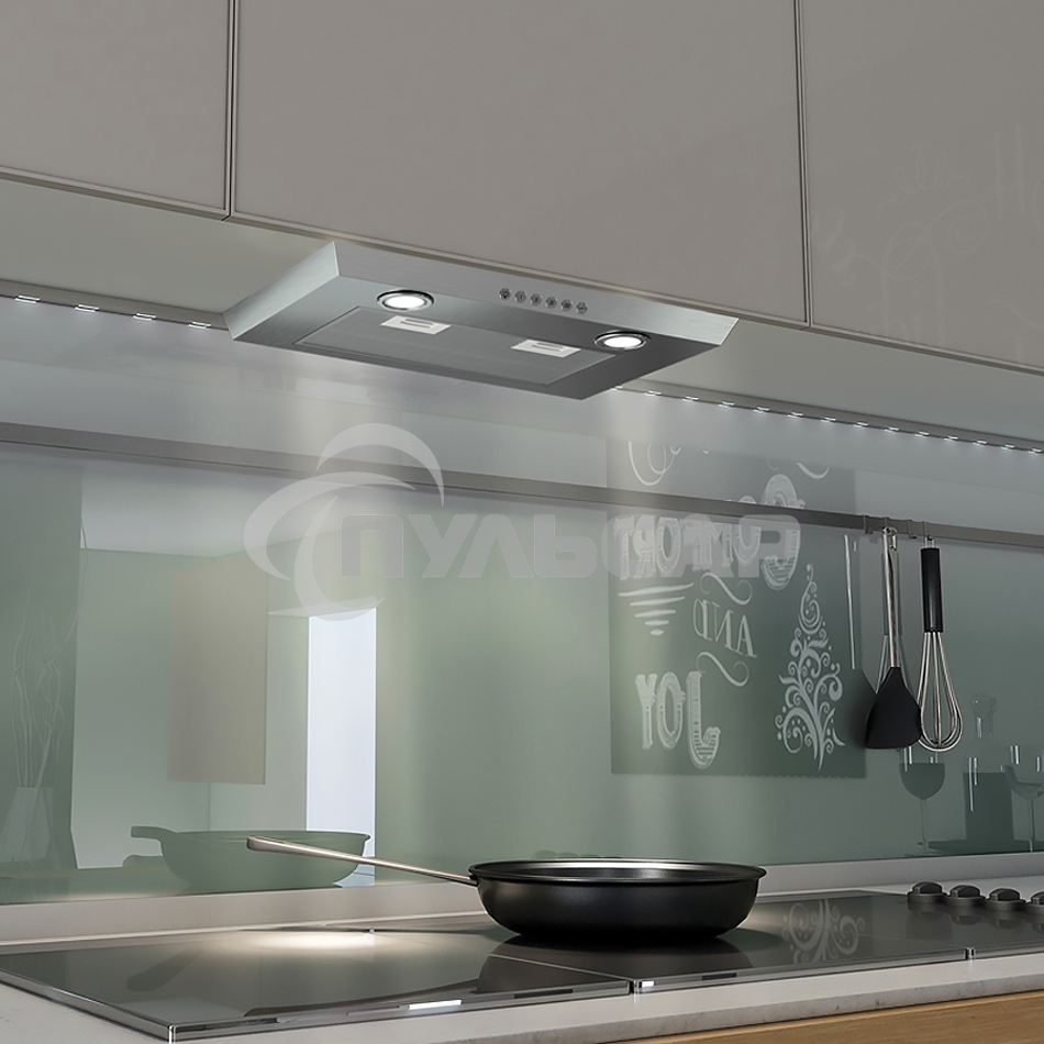 Вытяжка встраиваемая Elikor 72Н-1000-Э4Д серый, 72 см, 1000 куб. м/ч, 56 дБ