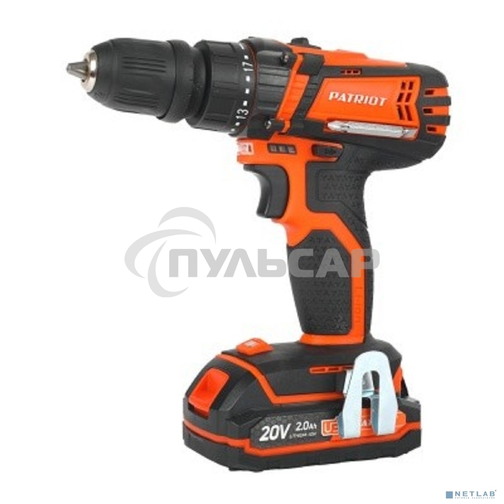 Дрель-шуруповерт Patriot BR 203UES, Аккумуляторная, 20В, 2 АКБ, Кейс