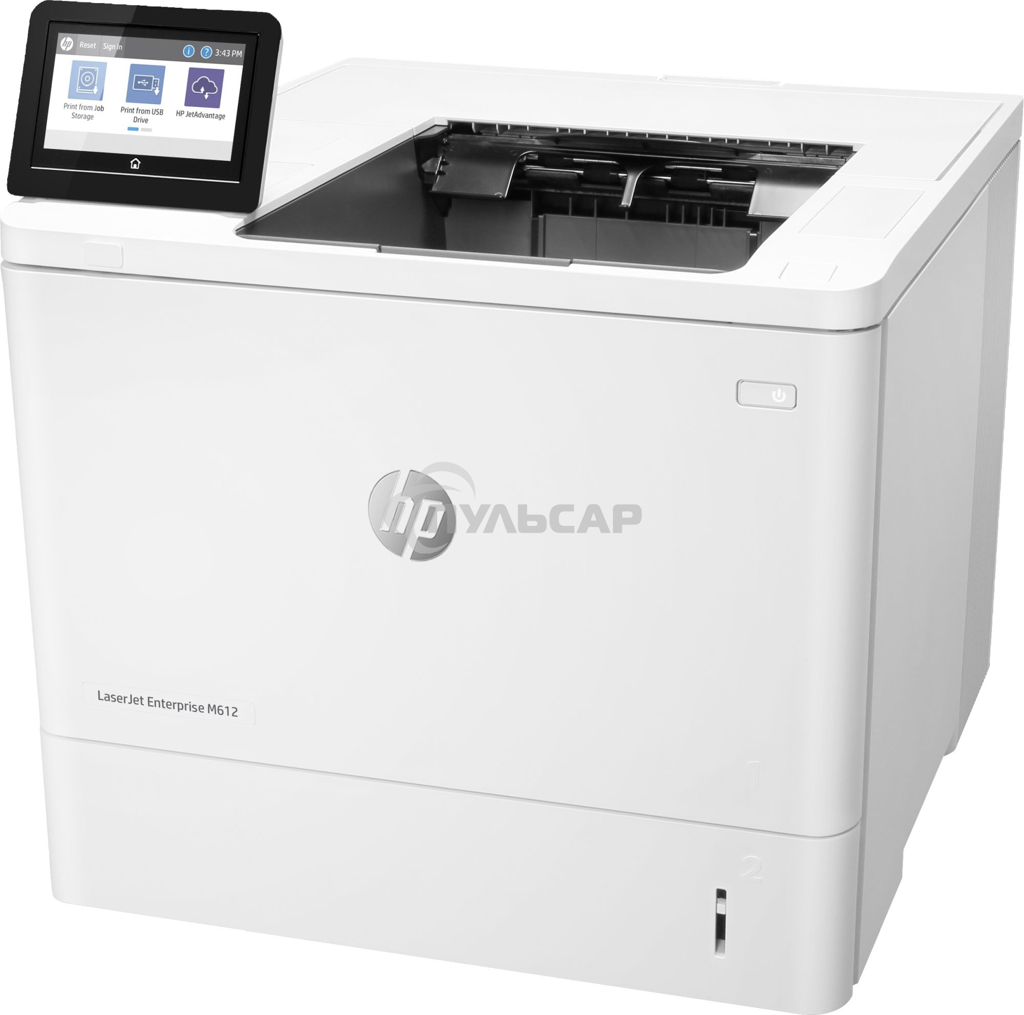 Принтер лазерный HP LaserJet Enterprise M612dn (7PS86A), A4, ч/б, печ. до 71 стр/мин., 1200 x 1200 dpi, USB, RJ-45, Air Print, Mopria