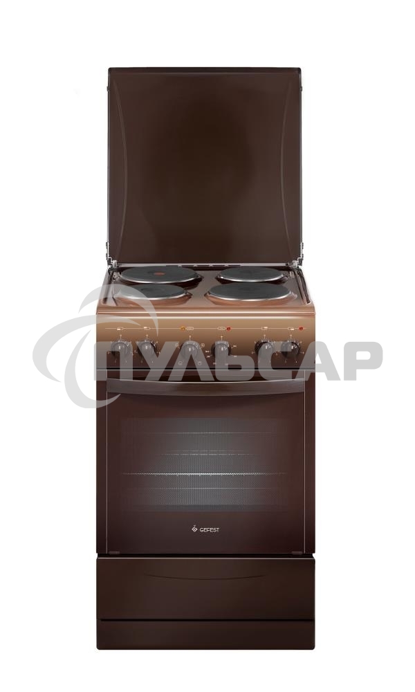 Плита электрическая Gefest 5140-01 0001 коричневый, конфорок 4 электрических, духовка 55 л, 50 см x 85 см x 58.5 см