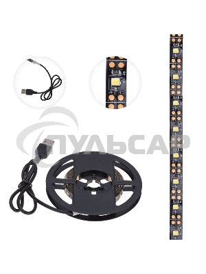 Лента светодиоднаяс USB-коннектором 5 В IP23 SMD 2835 60 LED/м 2 м теплый белый (2700 K) LAMPER