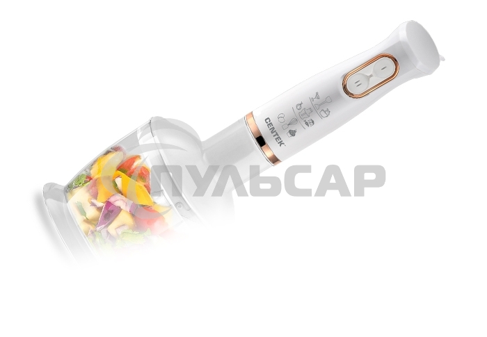 Блендер Centek CT-1347 белый 800Вт, турбо режим, DC мотор, стакан 600мл +мерн стакан 600мл
