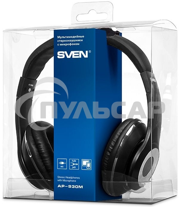 Наушники SVEN AP-930M черный 3 5 мм