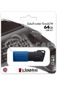 Флешка USB R/W Kingston 64 Gb DataTraveler Exodia M DTXM/64 Gb USB 3.0 черный/синий