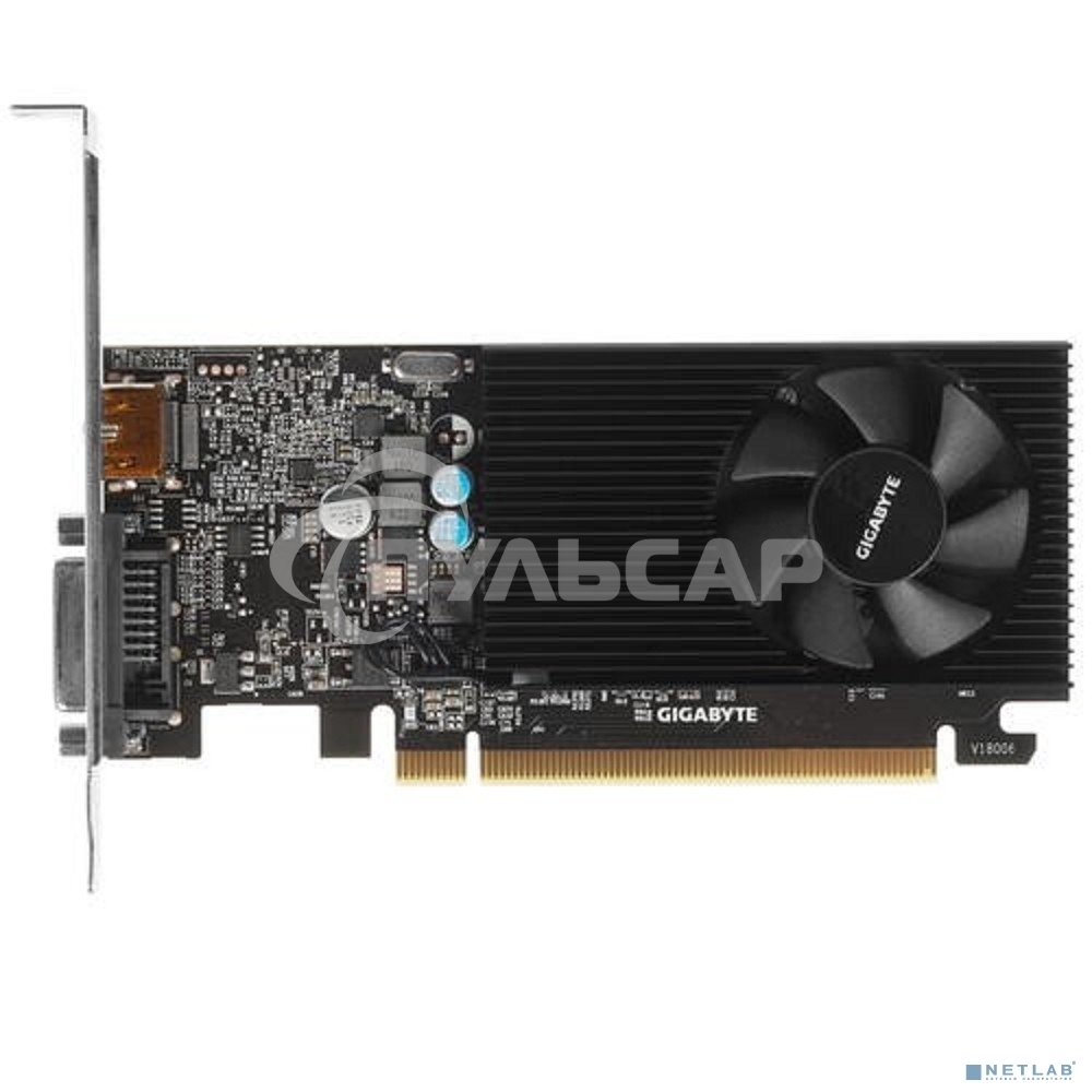 Видеокарта Gigabyte GV-N1030D4-2GL NVidia GeForce GT 1030, 2Gb DDR4/64-bit, PCI-Ex16 3.0, DVI-Dx1, HDMI2.0bx1, LP, 2-slot cooler, Retail