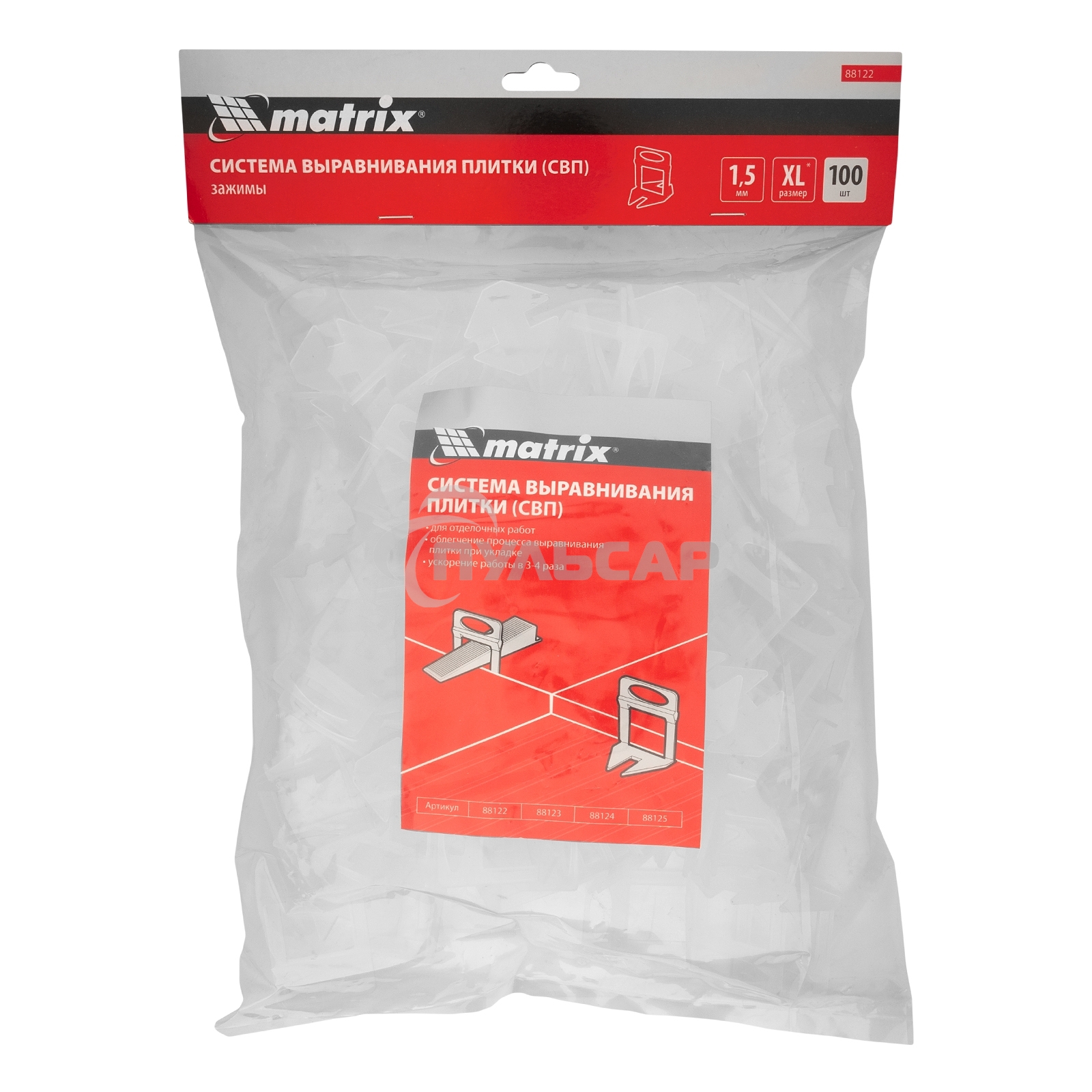 Зажим для системы выравнивания плитки Matrix СВП Ворота XL, 100 шт. в пакете