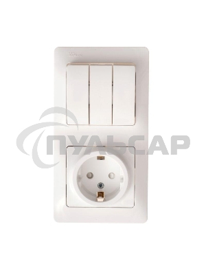 Блок комбинированный GLOSSA розетка + выкл. 3-кл. бел. SchE GSL000176