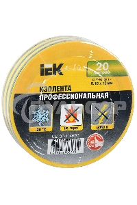 Изолента Iek UIZ-20-10-K52 0,18х19 мм желто-зеленая 20 метров ИЭК