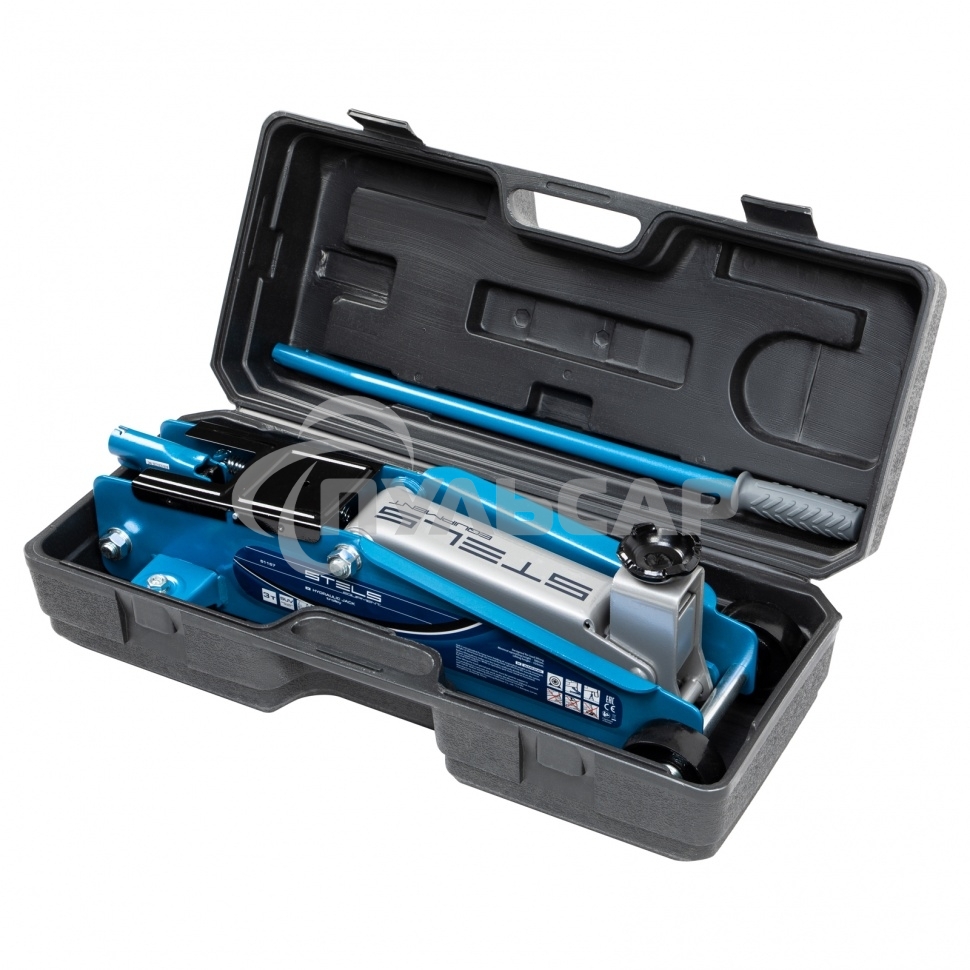 Домкрат гидравлический подкатной, высокий подъем, 3т SUV, 190-535 мм, в кейсе Stels