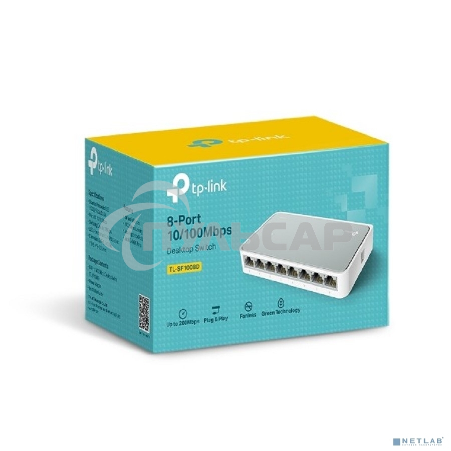 Коммутатор TP-Link SOHO TL-SF1008D Коммутатор 8-port 10/100M mini Desktop Switch, 8 10/100M RJ45 ports, Plastic case