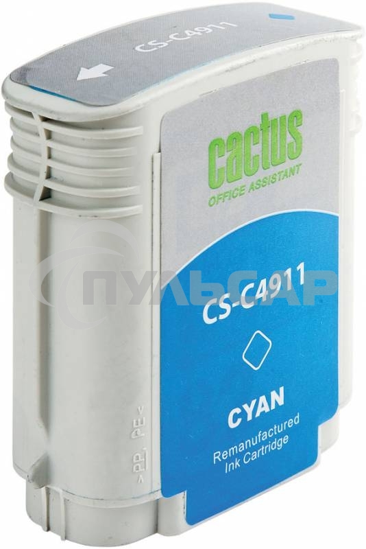 Картридж струйный Cactus CS-C4911 №82 голубой (72 ml) для HP Design Jet 500/800C