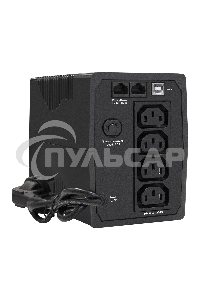Источник бесперебойного питания ExeGate Power Back BNB-1000.LED.AVR.4C13.RJ.USB 1000VA/550W, LED, AVR, 4*C13, RJ45/11,USB, черный
