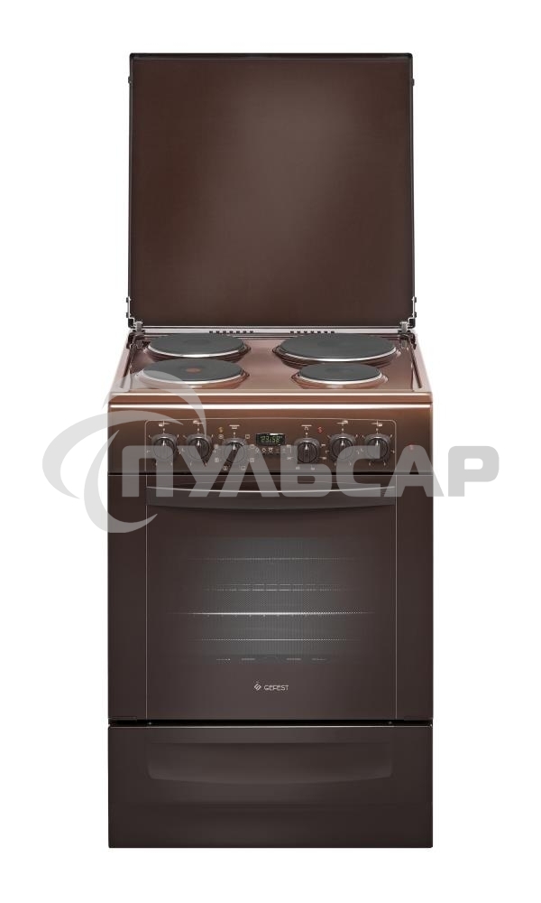 Плита электрическая Gefest 6140-03 0001 коричневый, конфорок 4 электрических, духовка 55 л, 60 см x 85 см x 60 см