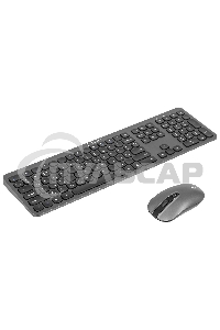 Комплект клавиатура + мышь Оклик 300M клав:серый мышь:серый/черный USB беспроводная slim