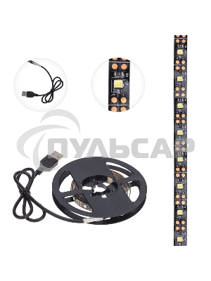 Лента светодиодная с USB-коннектором 5 В IP23 SMD 2835 60 LED/м 2 м белый (6500 K) LAMPER