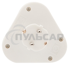 Тройник электрический пирамида 16 А с заземлением белый Rexant